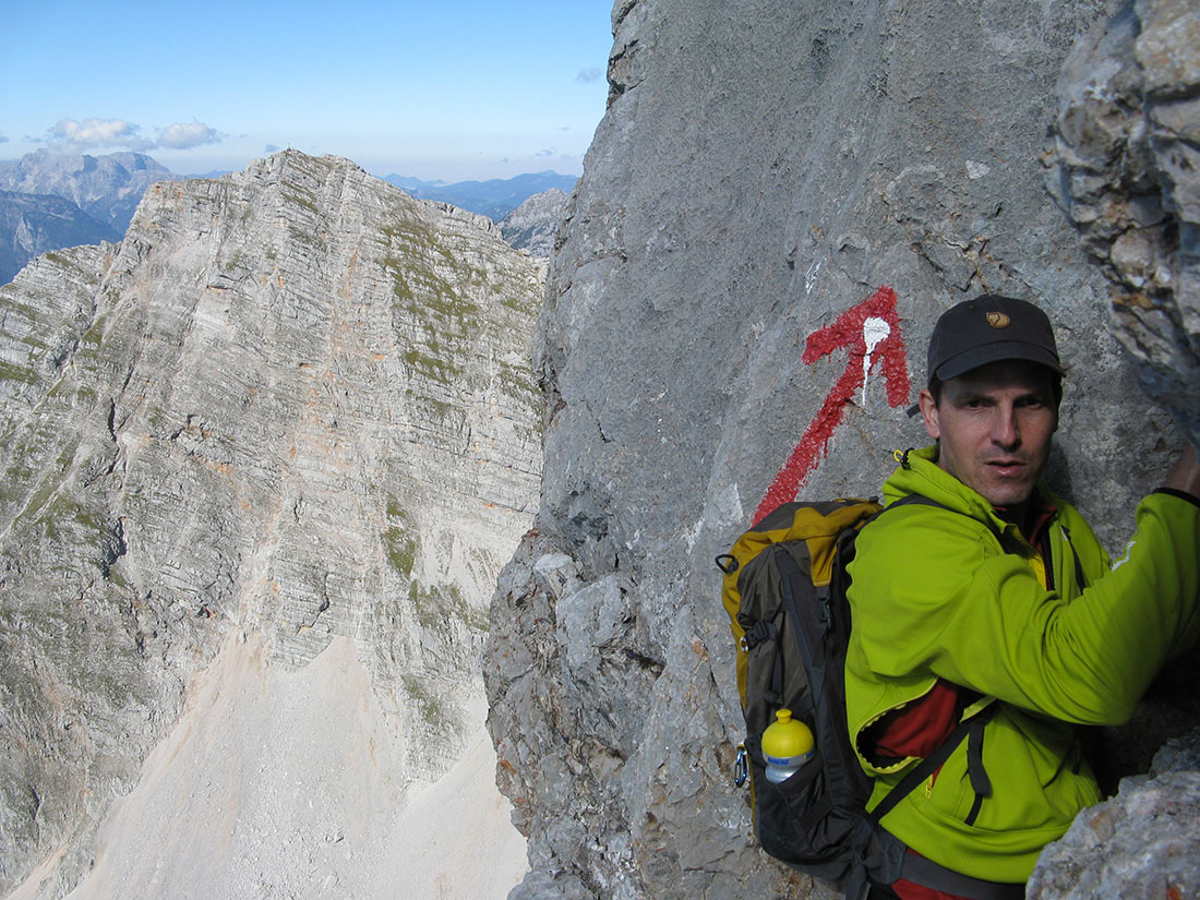 breithorn094.JPG - Die technisch schwierigste Stelle, der enge III- Kamin.